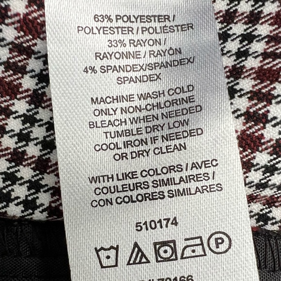 Ann Taylor Factory NEW Black & Burgundy Plaid Ankle Pants Size 14P - Picture 16 of 16